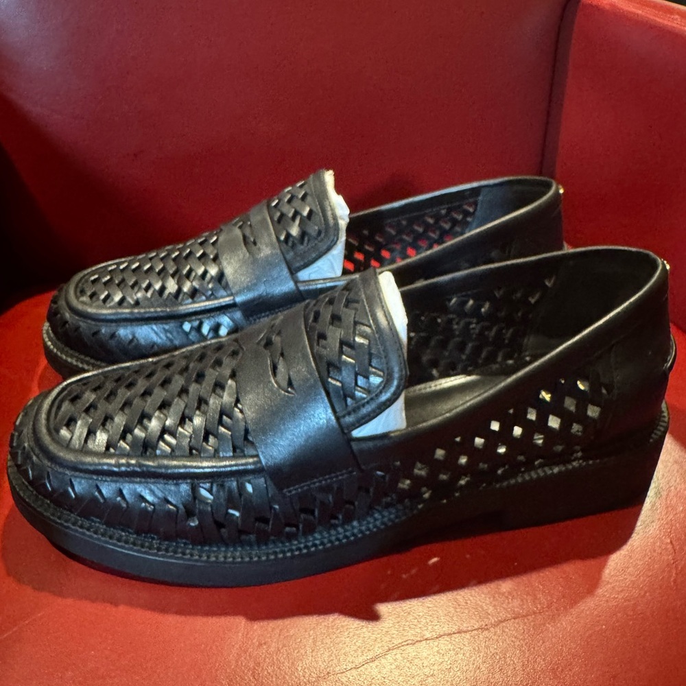 Michael Kors Black Woven Loafers